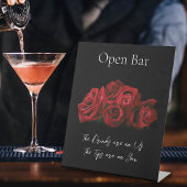 Rode Rozen Witte Zwarte Elegantie Tijdloze Open Ba Reclamebord Met Voetstuk