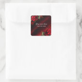 Rode Rozen Zijde Gothische Sticker Label (Tas)