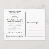 Rode rozen zijn dol op Halloween bruiloft Save the Aankondigingskaart (Achterkant)