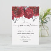 Rode Rozen Zilverblad Quinceanera Kaart (Staand voorkant)