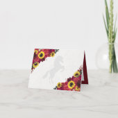 Rode Rozen Zonnebloemen Charro Quinceanera Dank u (Achterkant)