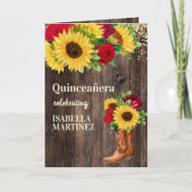 Rode Rozen Zonnebloemen Cowboylaarzen Quinceanera