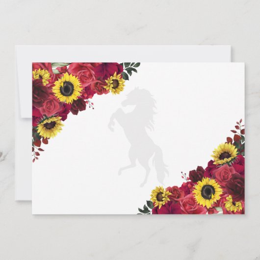 Rode Rozen Zonnebloemen Quinceañera Bewaar de Datu Kaart (Achterkant)