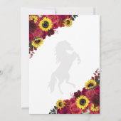 Rode rozen zonnebloemen redden de datum quinceañer kaart (Achterkant)