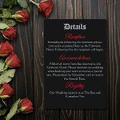 Rode Rozen Zwart Gotisch Informatiekaartje