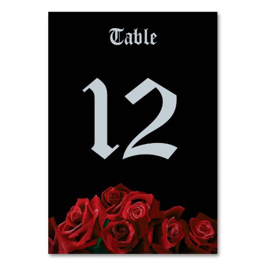 Rode Rozen Zwart Gotisch Kaart (Achterkant)