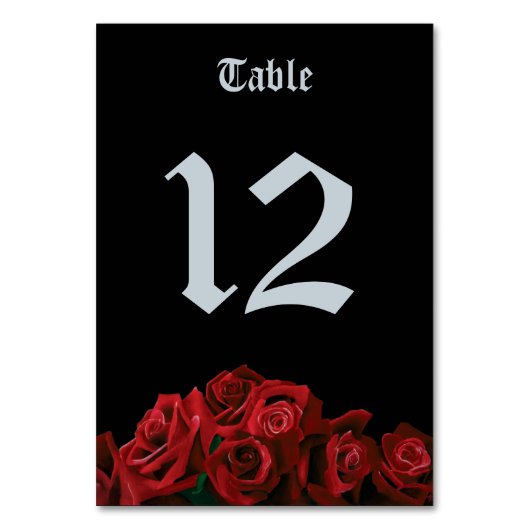 Rode Rozen Zwart Gotisch Kaart (Voorkant)