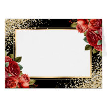 Rode Rozen Zwart Goud Confetti Bloemen