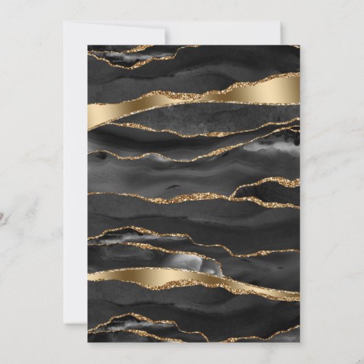 Rode rozen zwart goud elk nummer verjaardag kaart (Achterkant)