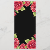 Rode Rozen Zwart & Goud Glitter Trouwprogramma Programmakaart (Achterkant)