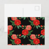 Rode Rozen, Zwarte Achtergrond, Briefkaart (Voorkant / Achterkant)