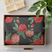Rode Rozen, Zwarte Achtergrond, Tissuepapier (Geschenk)