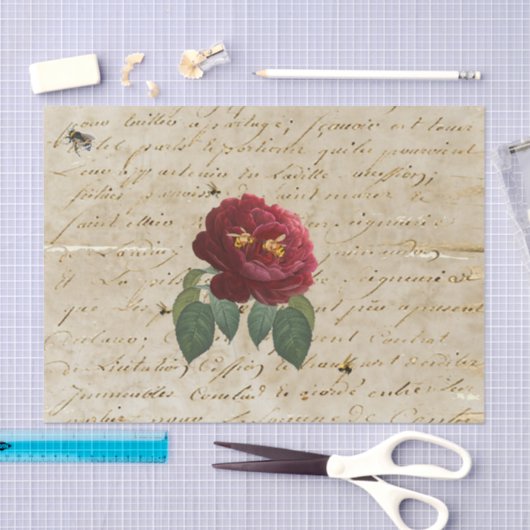 Rode rozenbijen tissuepapier (Craft)