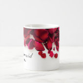 Rode rozenblaadjes bruiloft bruidsmeisje koffiemok (Center)