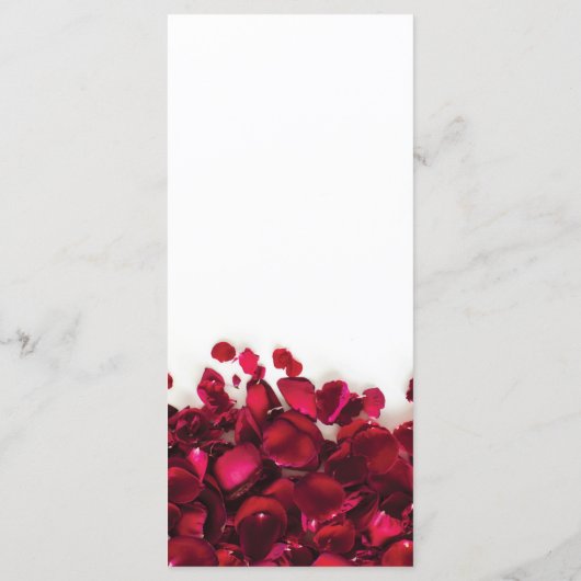 Rode rozenblaadjes bruiloft Menu (Achterkant)