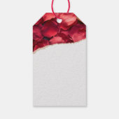 Rode rozenblaadjes cadeaulabel (Achterkant)