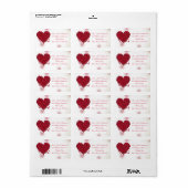 Rode rozenblaadjes liefde hart bruiloft etiket (Full Sheet)