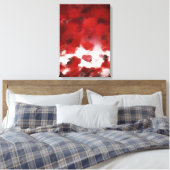 Rode rozenblaadjes schilderij Art 2 - omwikkeld ca Canvas Afdruk (Insitu (Slaapkamer))