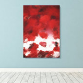 Rode rozenblaadjes schilderij Art 2 - omwikkeld ca Canvas Afdruk (Insitu (Houten vloer))