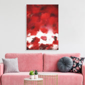 Rode rozenblaadjes schilderij Art 2 - omwikkeld ca Canvas Afdruk (Insitu (Woonkamer))