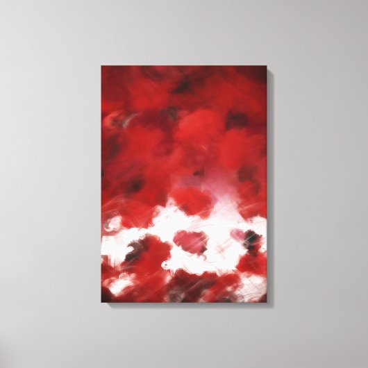 Rode rozenblaadjes schilderij Art 2 - omwikkeld ca Canvas Afdruk (Voorkant)