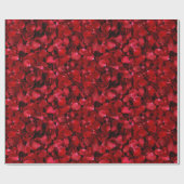 rode rozenbladen horizontaal cadeaupapier (Vlak)