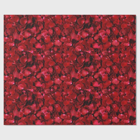 rode rozenbladen horizontaal cadeaupapier (Vlak)