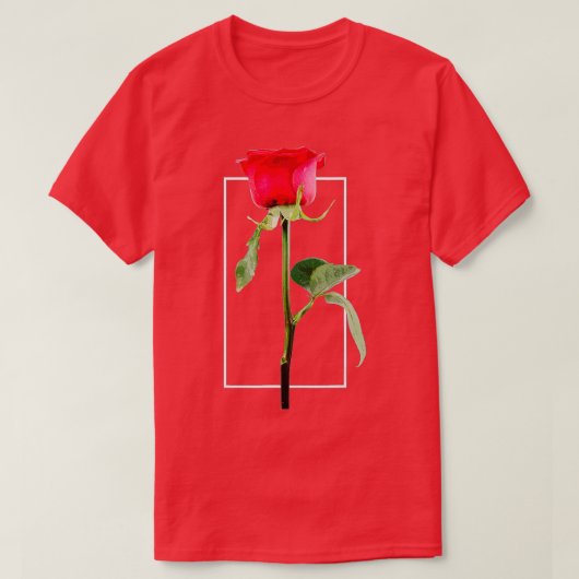 Rode rozenbloem (2) t-shirt (Design voorkant)