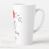 Rode rozenbloem 80e verjaardag Floral Latte Mok (Rechts)