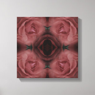 Rode rozenbloem Abstract  Canvas Afdruk