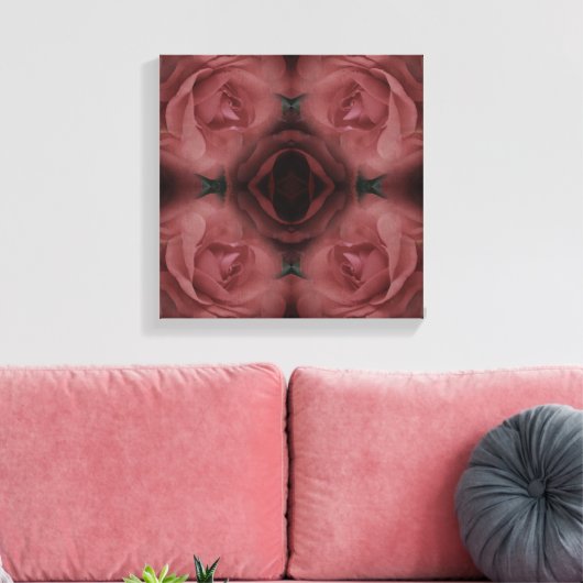 Rode rozenbloem Abstract Canvas Afdruk (Insitu (Woonkamer))