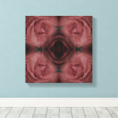 Rode rozenbloem Abstract Canvas Afdruk (Insitu (Houten vloer))