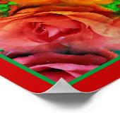 Rode rozenbloem Abstracte Natuur noodlijdend Poster (Hoek)
