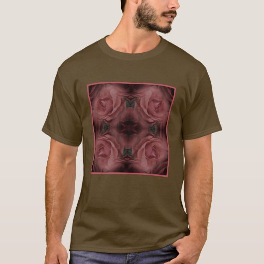 Rode rozenbloem Abstracte Natuur  T-shirt (Voorkant)
