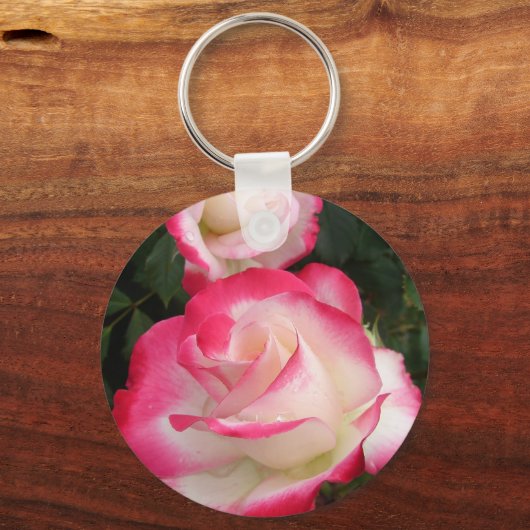 Rode Rozenbloem Bloemen Vrouwen Naam Sleutelring Sleutelhanger (Achterkant)