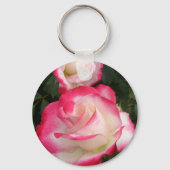 Rode Rozenbloem Bloemen Vrouwen Naam Sleutelring Sleutelhanger (Achterkant)