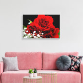 Rode rozenbloem Canvas druk (Insitu (Woonkamer))