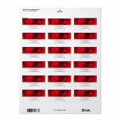 rode rozenbloem etiket (Full Sheet)