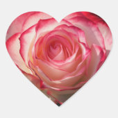 Rode rozenbloem hart sticker (Voorkant)