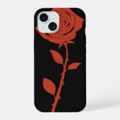 Rode rozenbloem hoesjes iPhone 15 case (Achterkant)