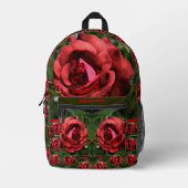 Rode rozenbloem in bloei Abstract gepersonaliseerd Bedrukte Rugzak (Voorkant)