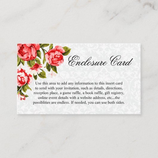 rode rozenbloem informatiekaartje (Voorkant)