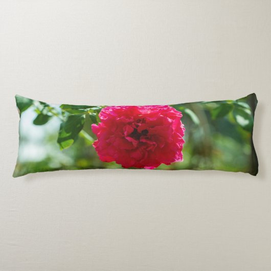 Rode rozenbloem lichaamskussen (Voorkant)