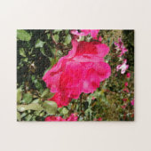 Rode rozenbloem puzzel legpuzzel (Horizontaal)