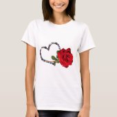 rode rozenbloem t-shirt (Voorkant)