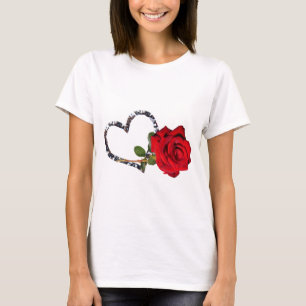 rode rozenbloem t-shirt