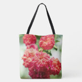 Rode rozenbloem tote bag (Achterkant)