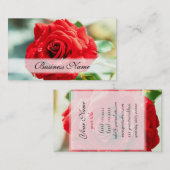 Rode rozenbloem visitekaartje (Voorkant / Achterkant)