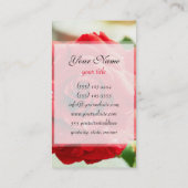 Rode rozenbloem visitekaartje (Achterkant)