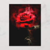 Rode rozenbloem waterverf - bb briefkaart (Voorkant)